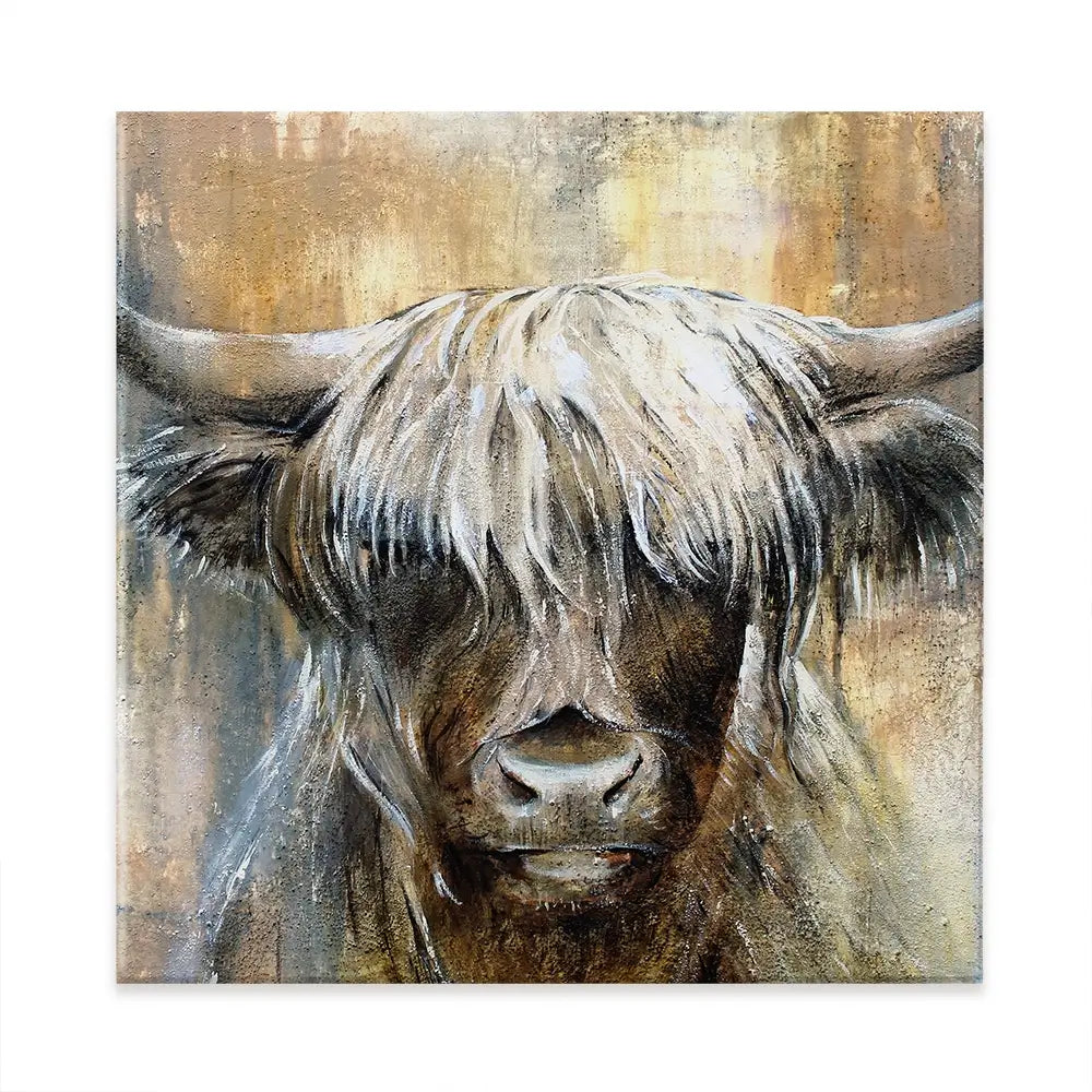 Cow Central Square Canvas Print Cow Central Square Canvas Print wall art product Studio Paint-Ing