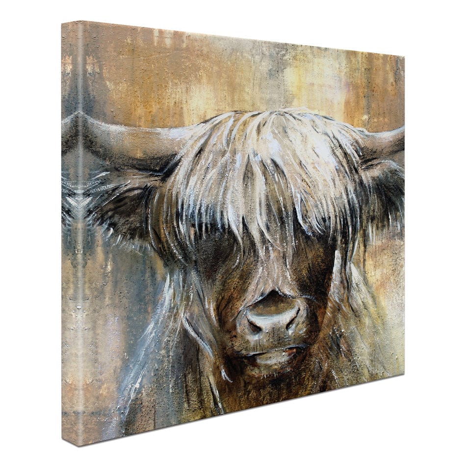 Cow Central Square Canvas Print wall art product Studio Paint-Ing