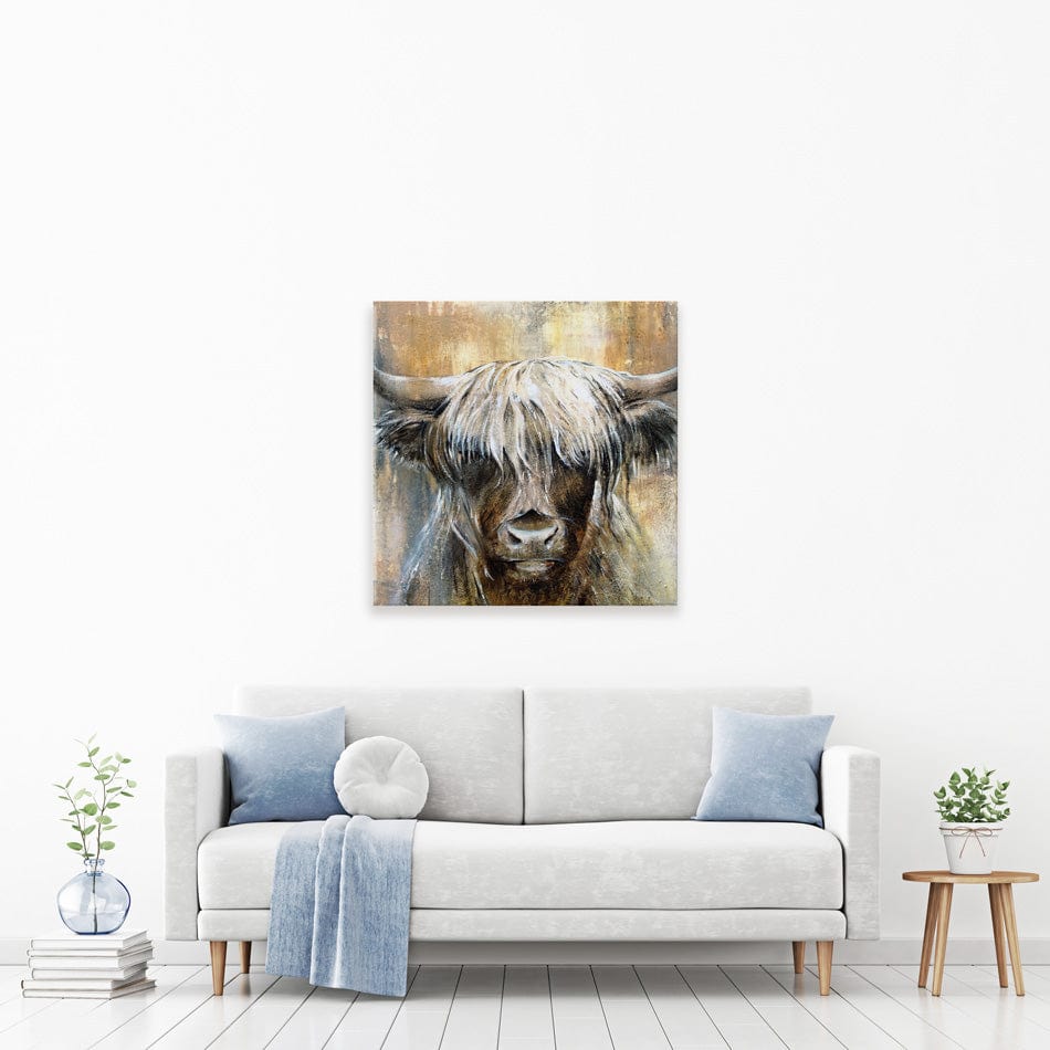 Cow Central Square Canvas Print wall art product Studio Paint-Ing