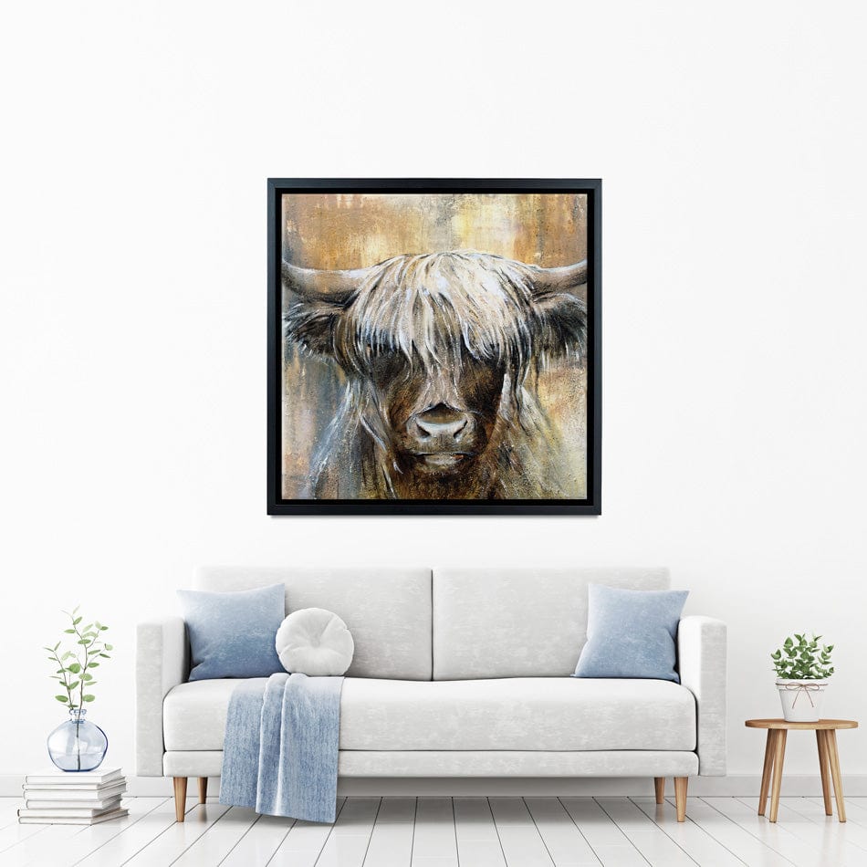 Cow Central Square Canvas Print wall art product Studio Paint-Ing
