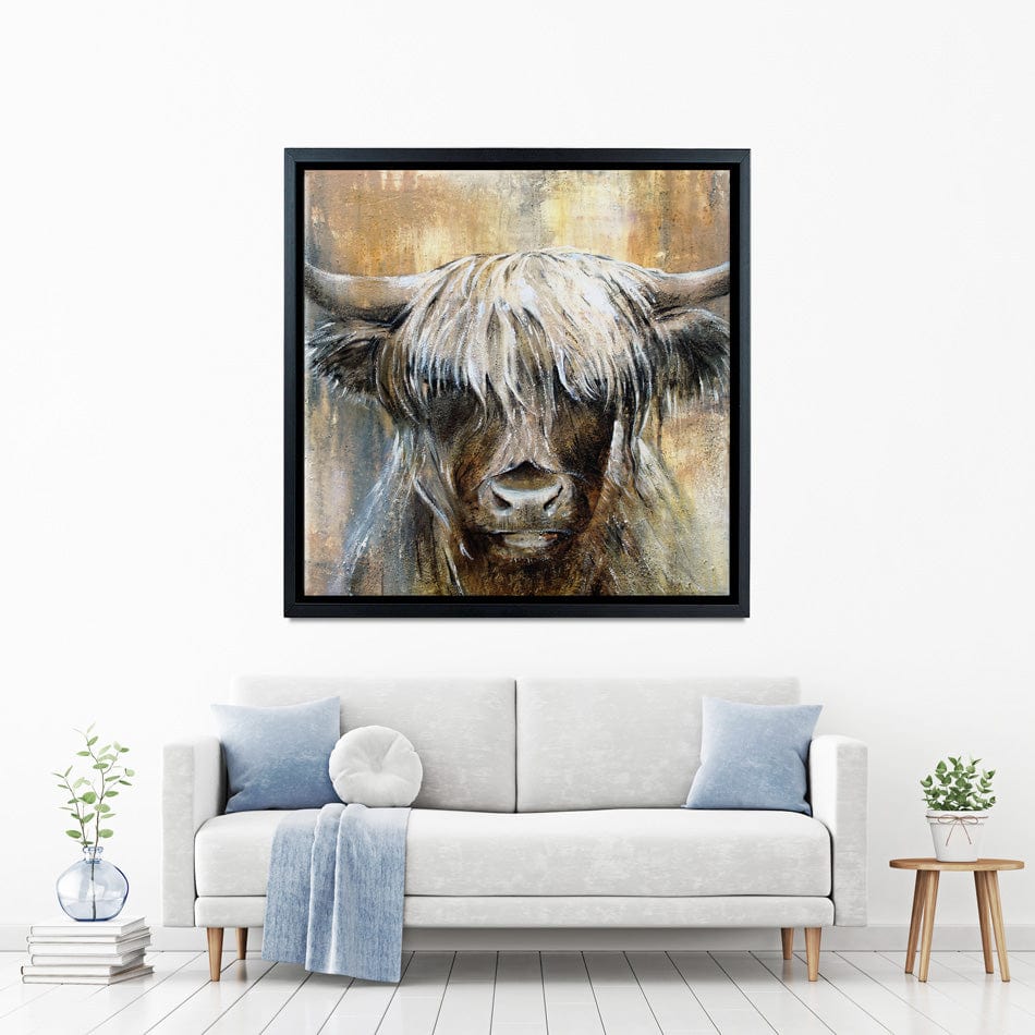 Cow Central Square Canvas Print wall art product Studio Paint-Ing