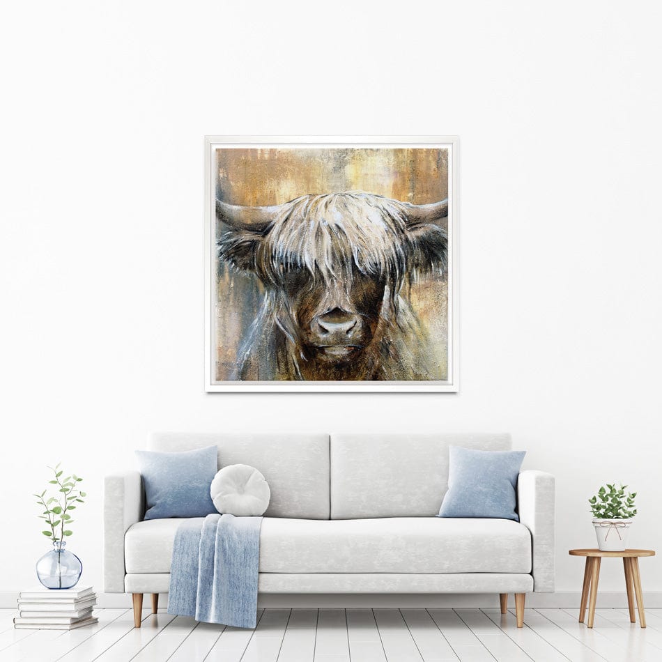 Cow Central Square Canvas Print wall art product Studio Paint-Ing
