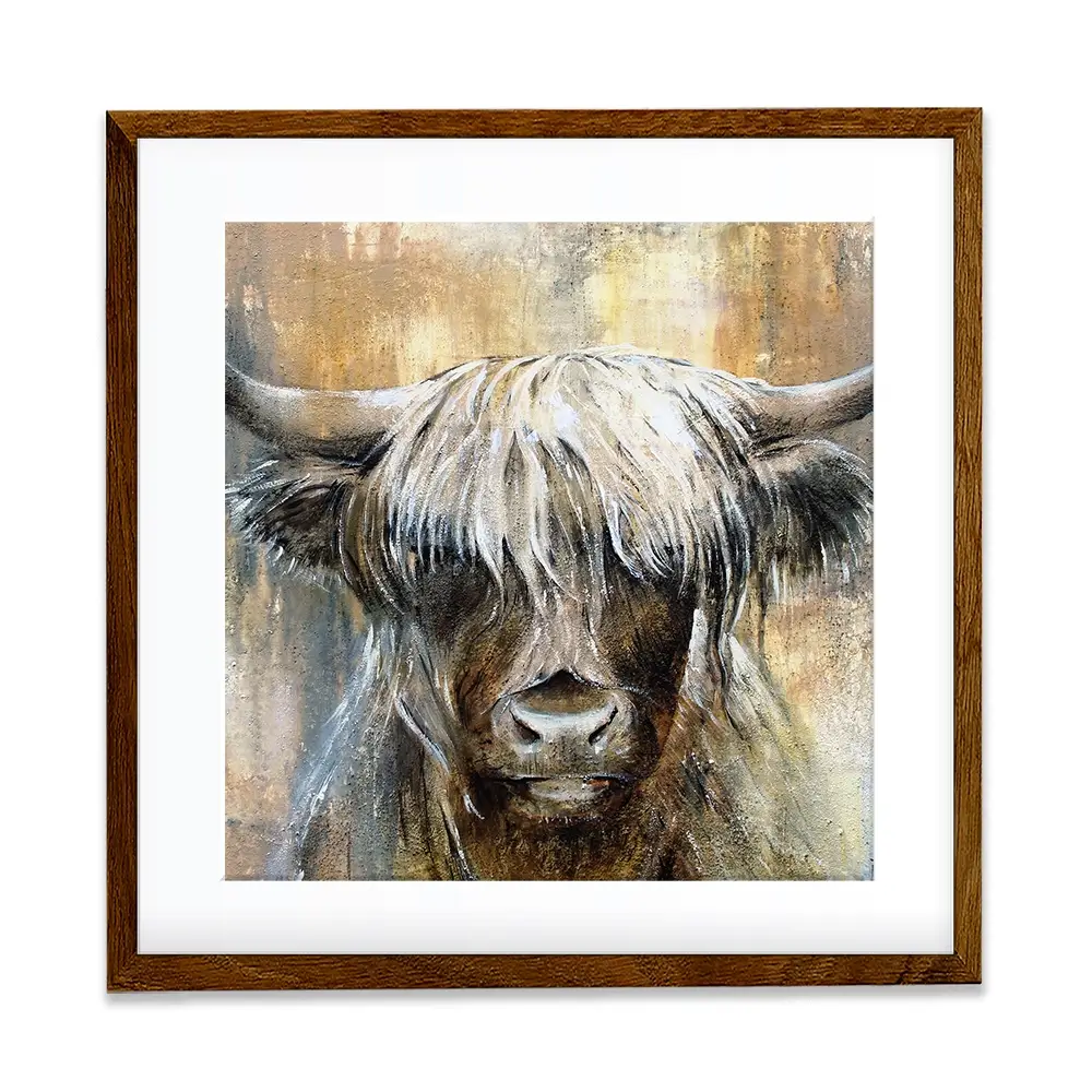 Cow Central Square Framed Art Print Cow Central Square Framed Art Print wall art product Studio Paint-Ing