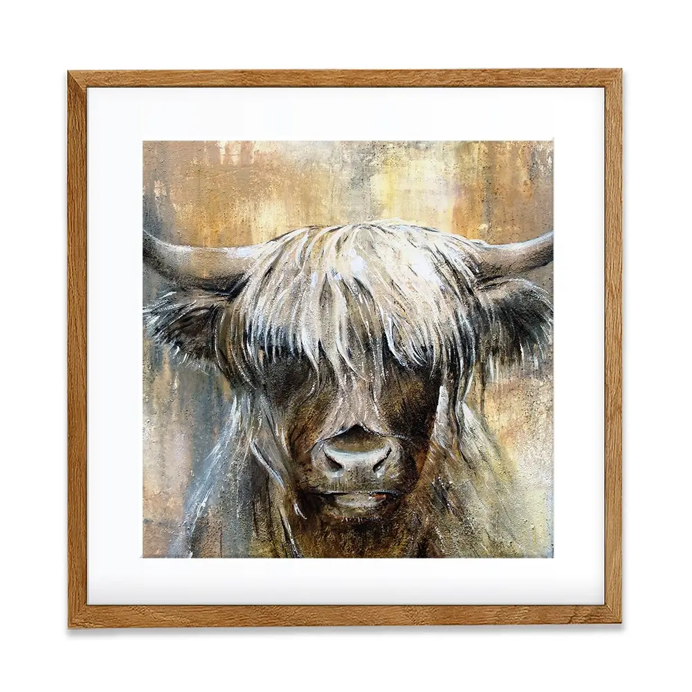 Cow Central Square Framed Art Print Cow Central Square Framed Art Print wall art product Studio Paint-Ing
