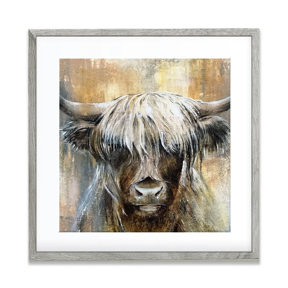 Cow Central Square Framed Art Print Cow Central Square Framed Art Print wall art product Studio Paint-Ing