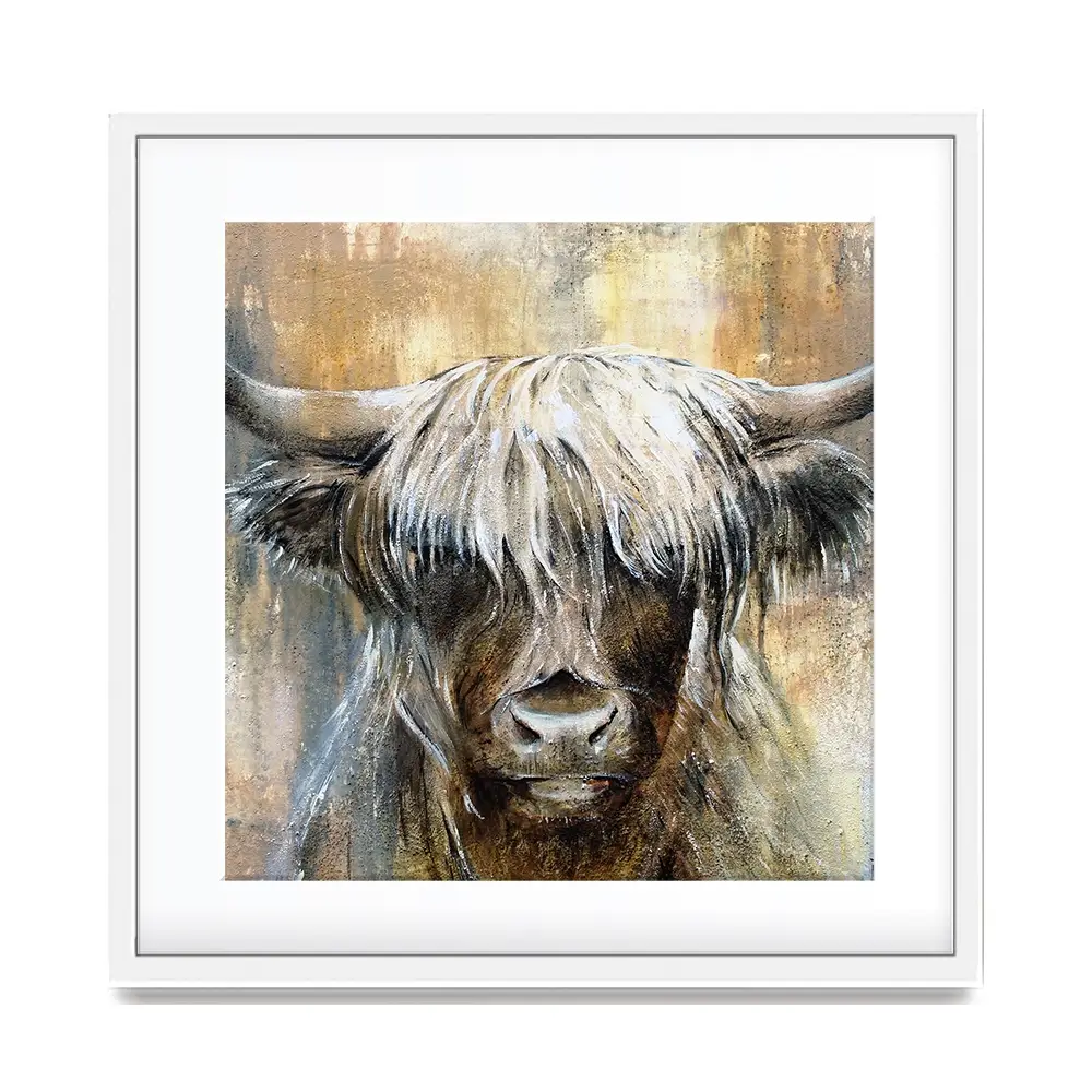 Cow Central Square Framed Art Print Cow Central Square Framed Art Print wall art product Studio Paint-Ing