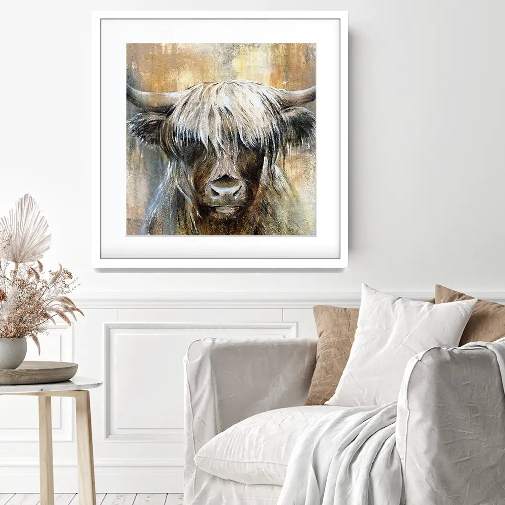Cow Central Square Framed Art Print Cow Central Square Framed Art Print wall art product Studio Paint-Ing