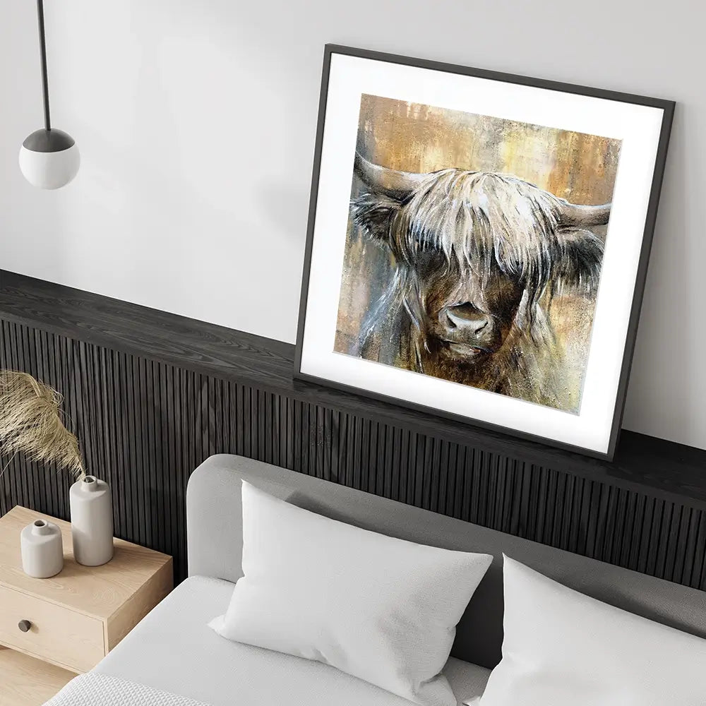 Cow Central Square Framed Art Print Cow Central Square Framed Art Print wall art product Studio Paint-Ing