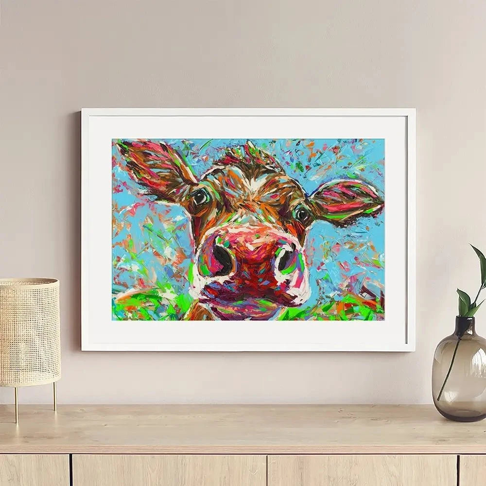 Cow From Another Planet Framed Art Print Cow From Another Planet Framed Art Print wall art product Carolee Vitaletti
