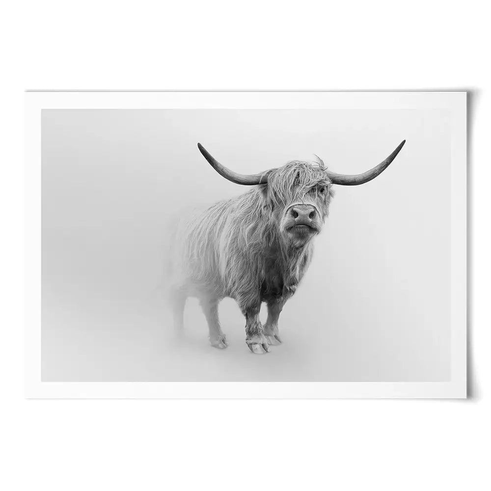 Cow In The Fog Art Print Cow In The Fog Art Print wall art product Effect of Darkness / Shutterstock