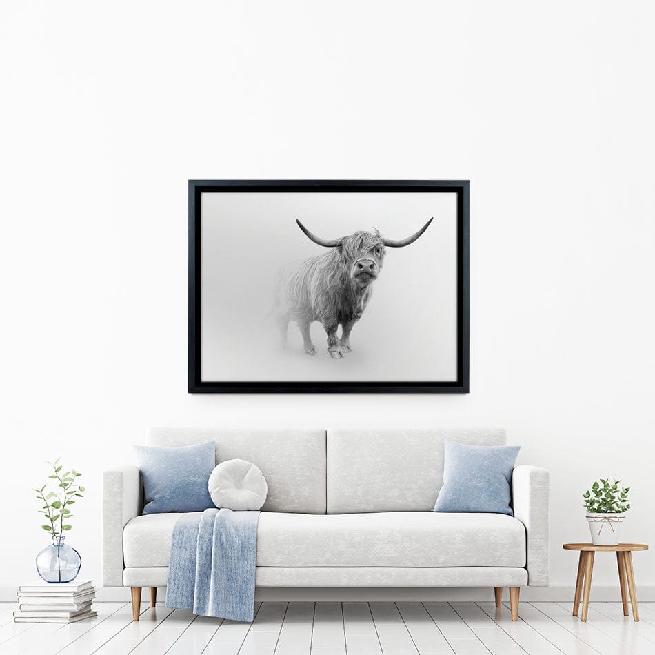 Cow In The Fog Canvas Print wall art product Effect of Darkness / Shutterstock