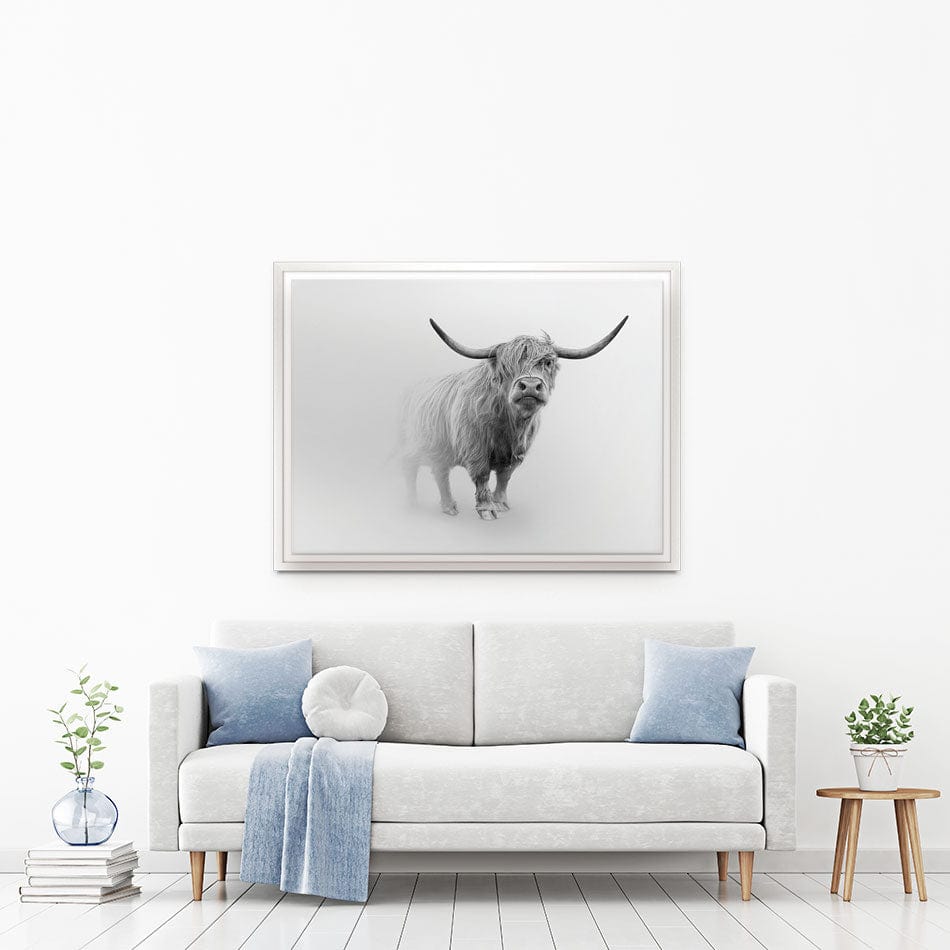 Cow In The Fog Canvas Print wall art product Effect of Darkness / Shutterstock