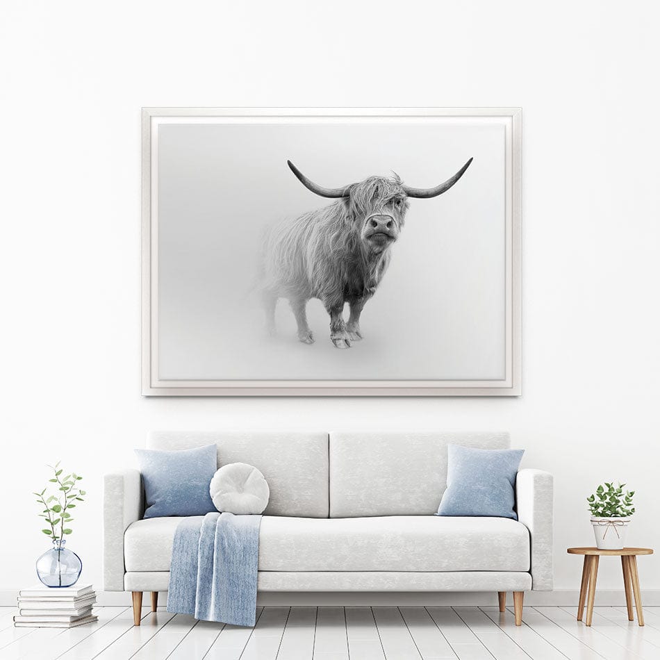 Cow In The Fog Canvas Print wall art product Effect of Darkness / Shutterstock