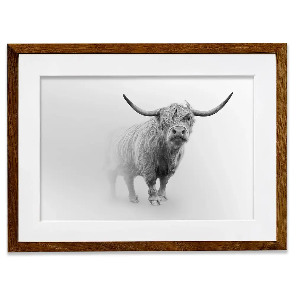 Cow In The Fog Framed Art Print Cow In The Fog Framed Art Print wall art product Effect of Darkness / Shutterstock