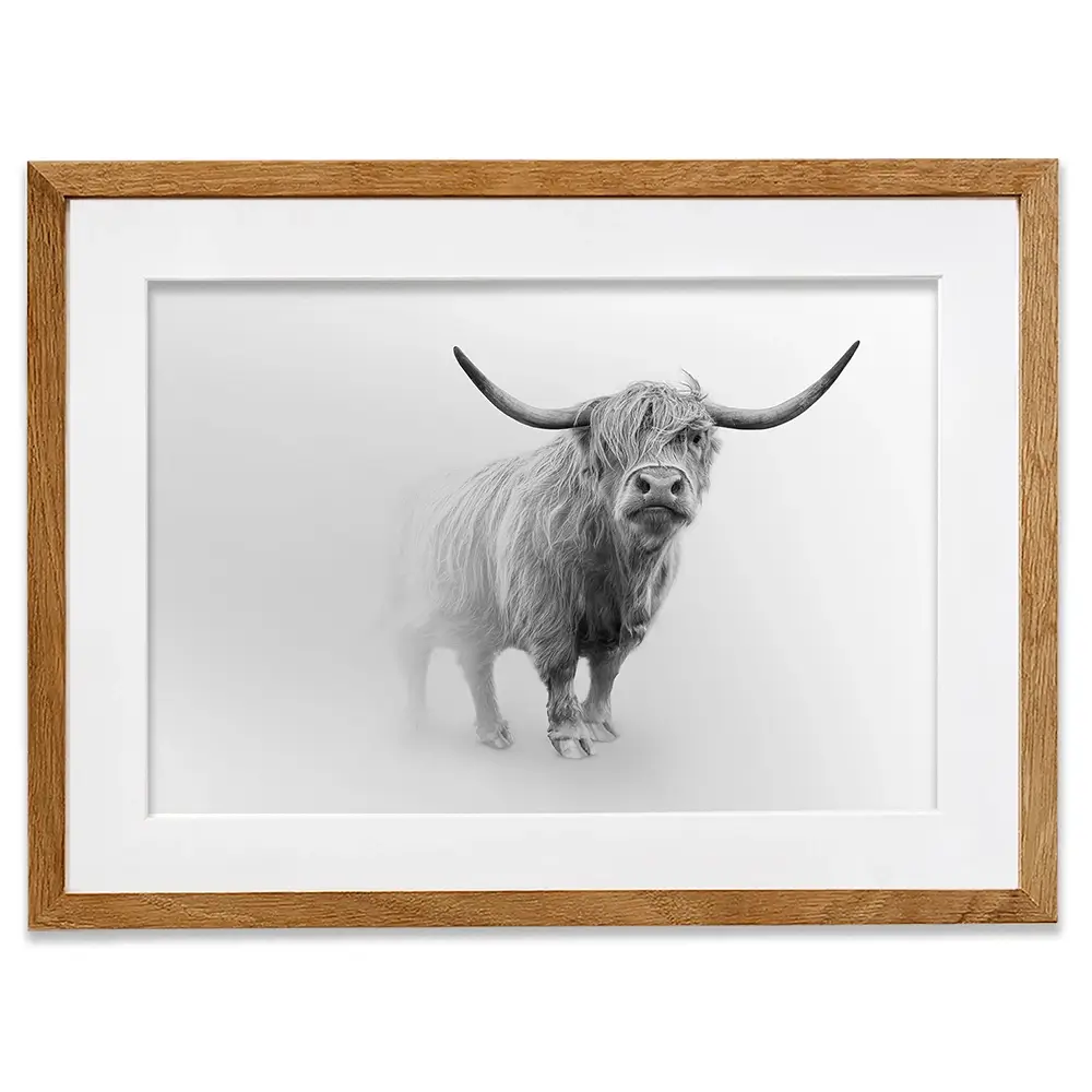 Cow In The Fog Framed Art Print Cow In The Fog Framed Art Print wall art product Effect of Darkness / Shutterstock