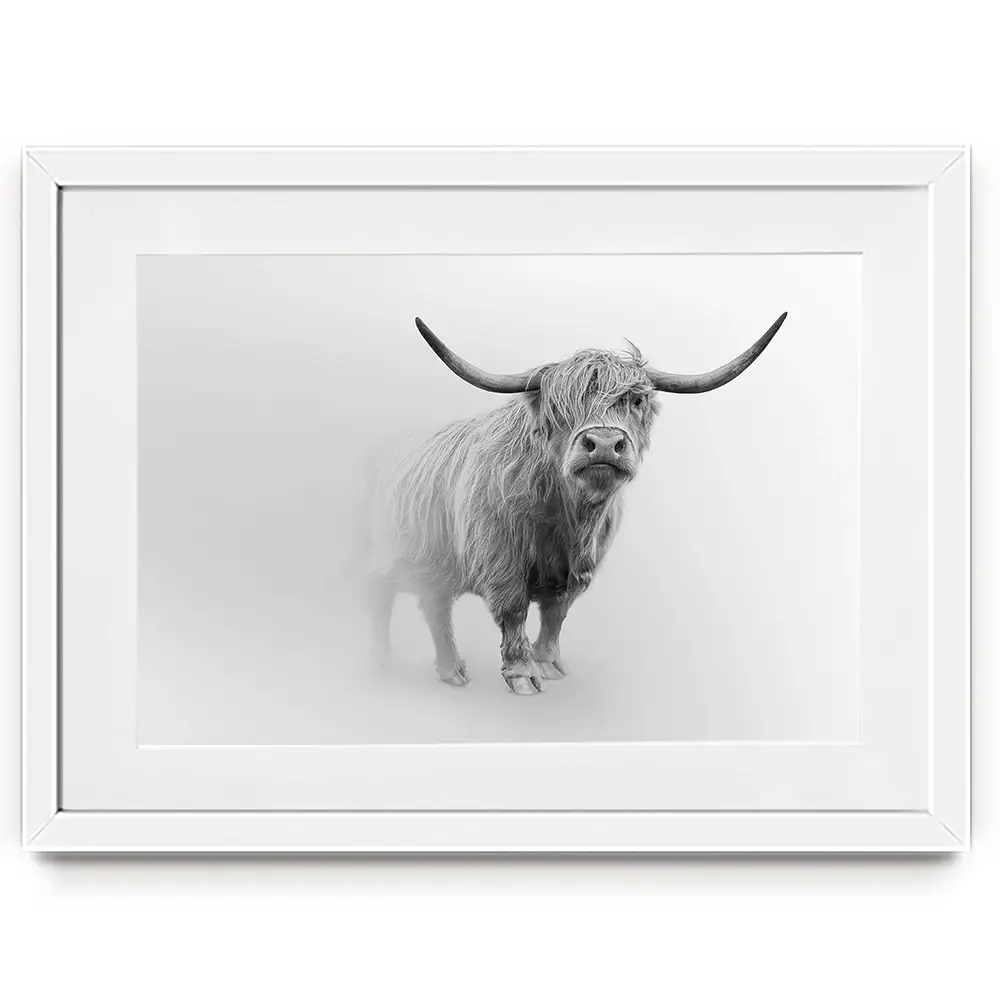 Cow In The Fog Framed Art Print Cow In The Fog Framed Art Print wall art product Effect of Darkness / Shutterstock