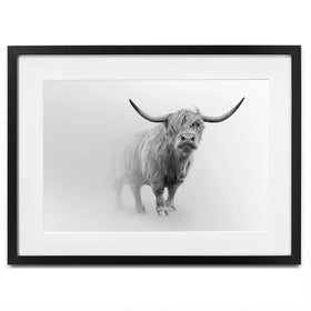 Cow In The Fog Framed Art Print Cow In The Fog Framed Art Print wall art product Effect of Darkness / Shutterstock