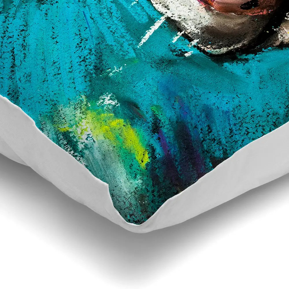 Cow On Blue Cushion Cow On Blue Cushion wall art product Ivailo Nikolov / Shutterstock