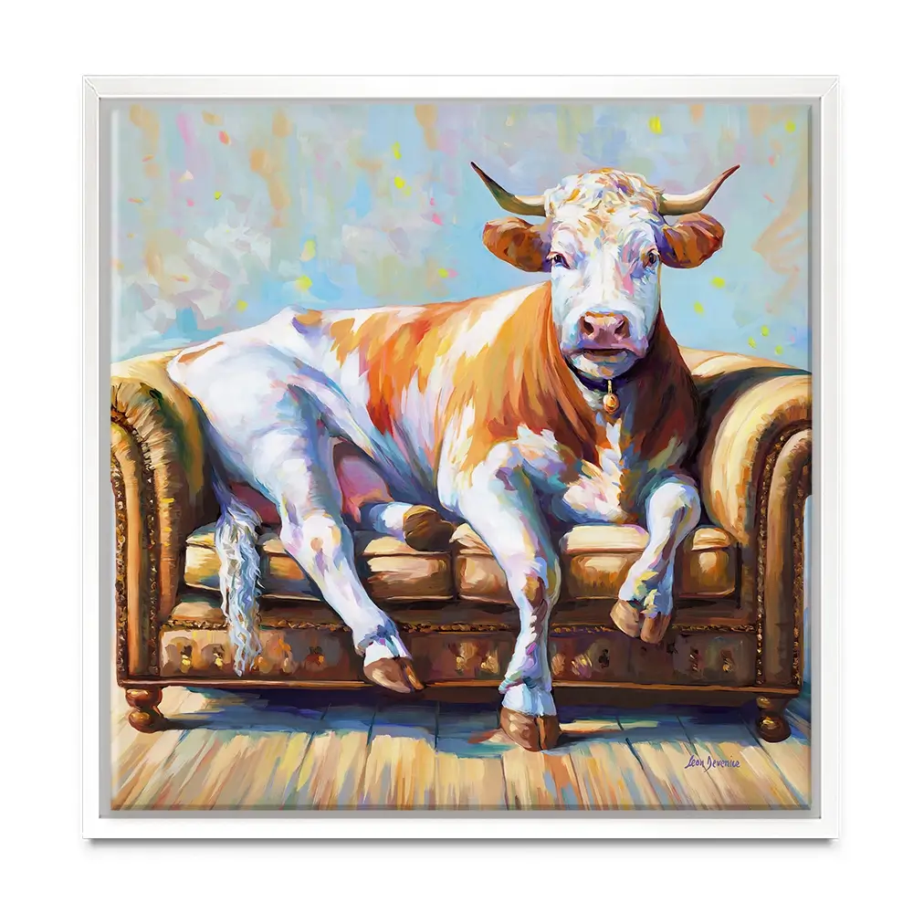 Cow's Day Off Canvas Print Cow's Day Off Canvas Print wall art product Leon Devenice