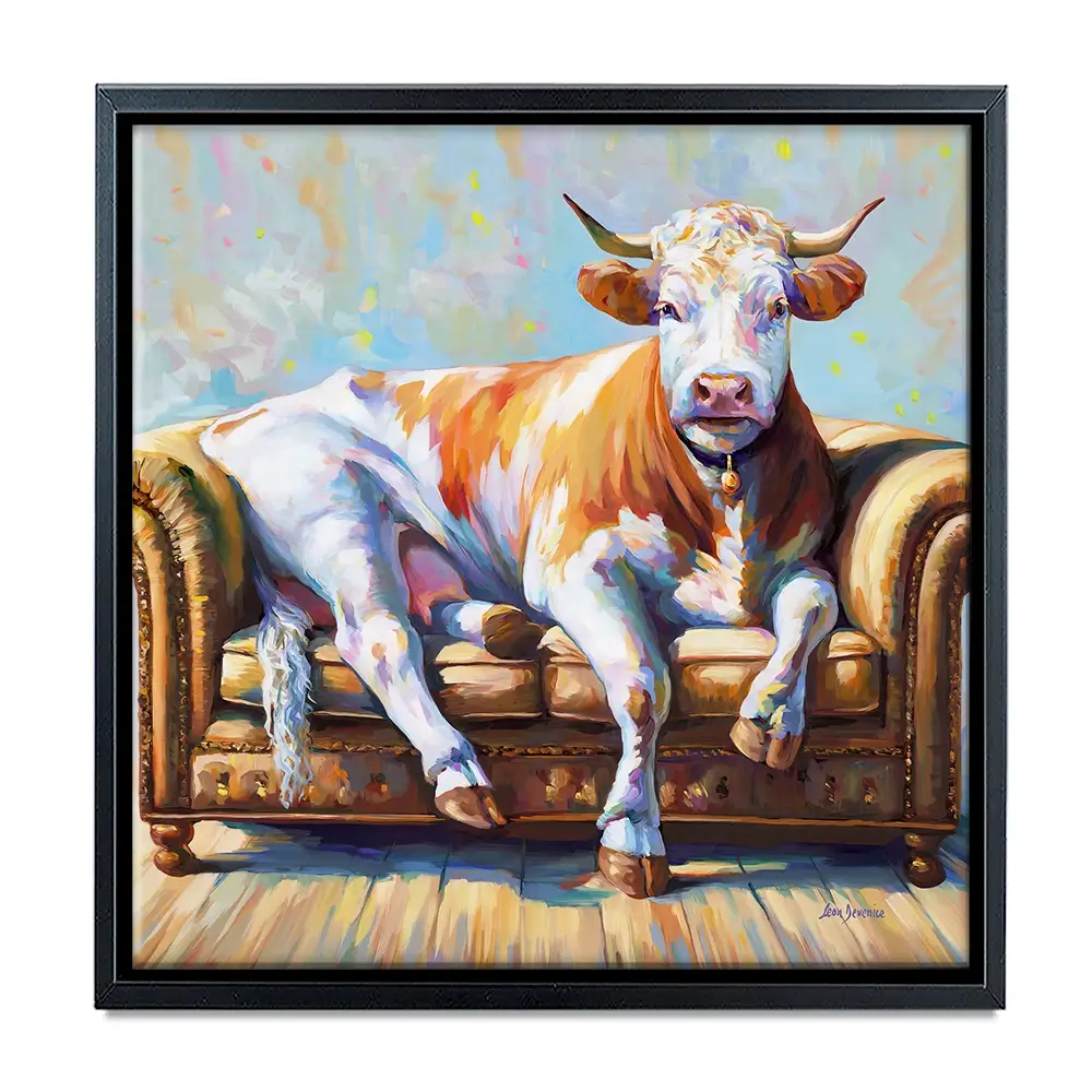 Cow's Day Off Canvas Print Cow's Day Off Canvas Print wall art product Leon Devenice