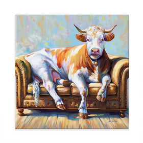 Cow's Day Off Canvas Print Cow's Day Off Canvas Print wall art product Leon Devenice