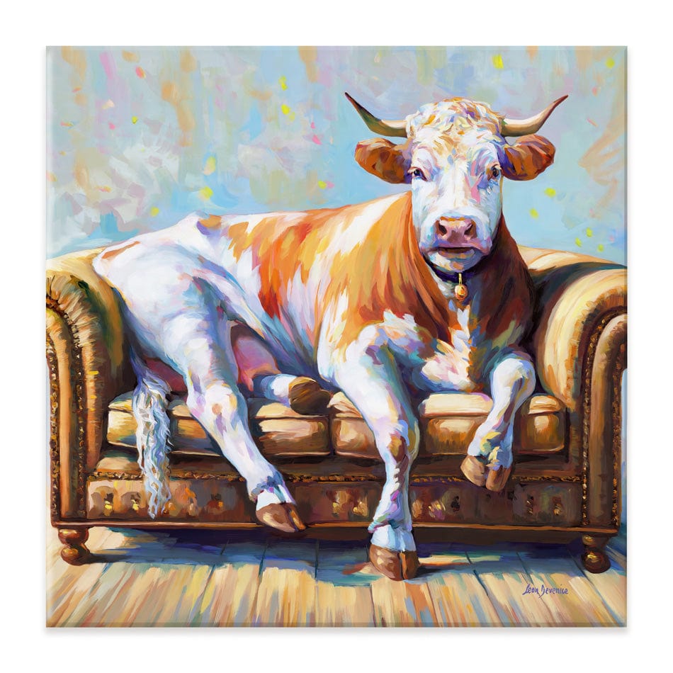 Cow's Day Off Canvas Print wall art product Leon Devenice