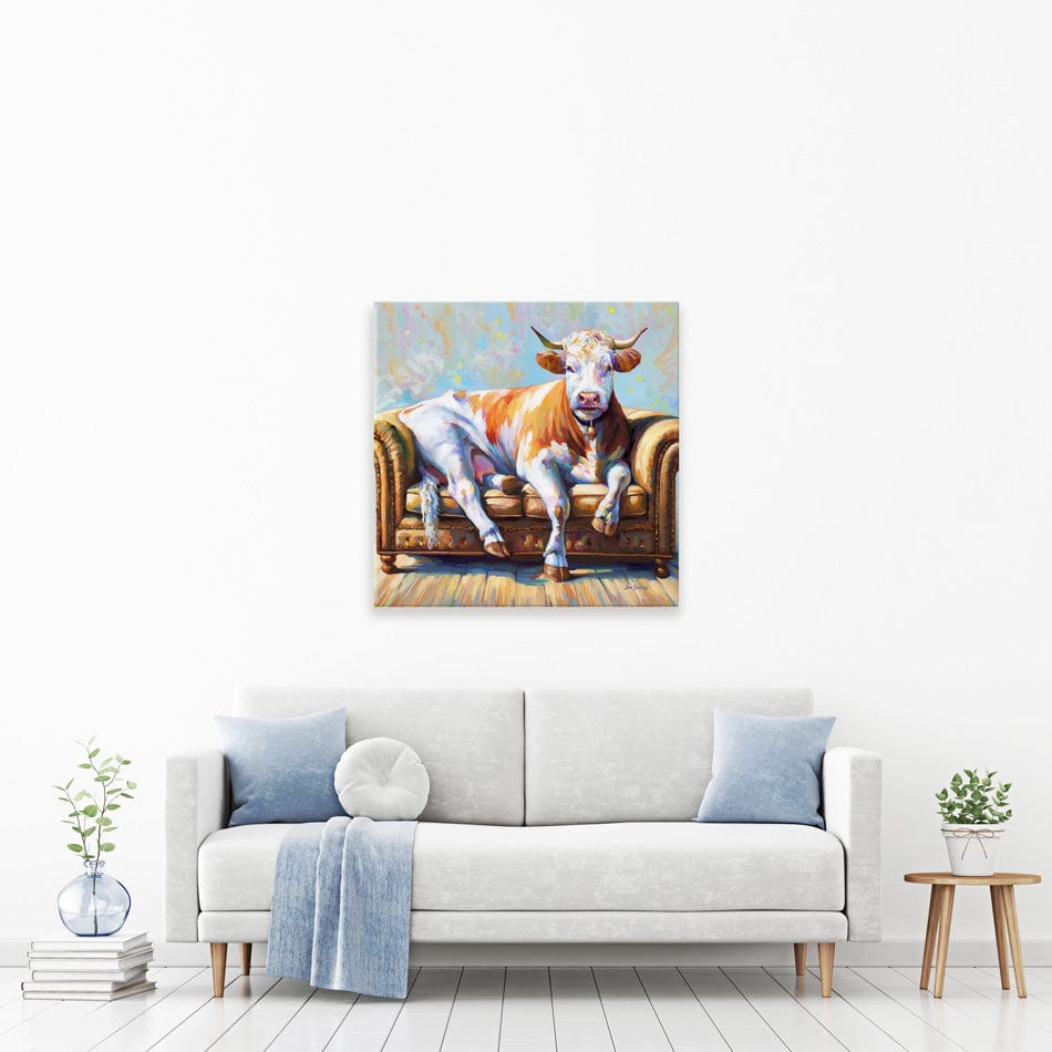 Cow's Day Off Canvas Print wall art product Leon Devenice