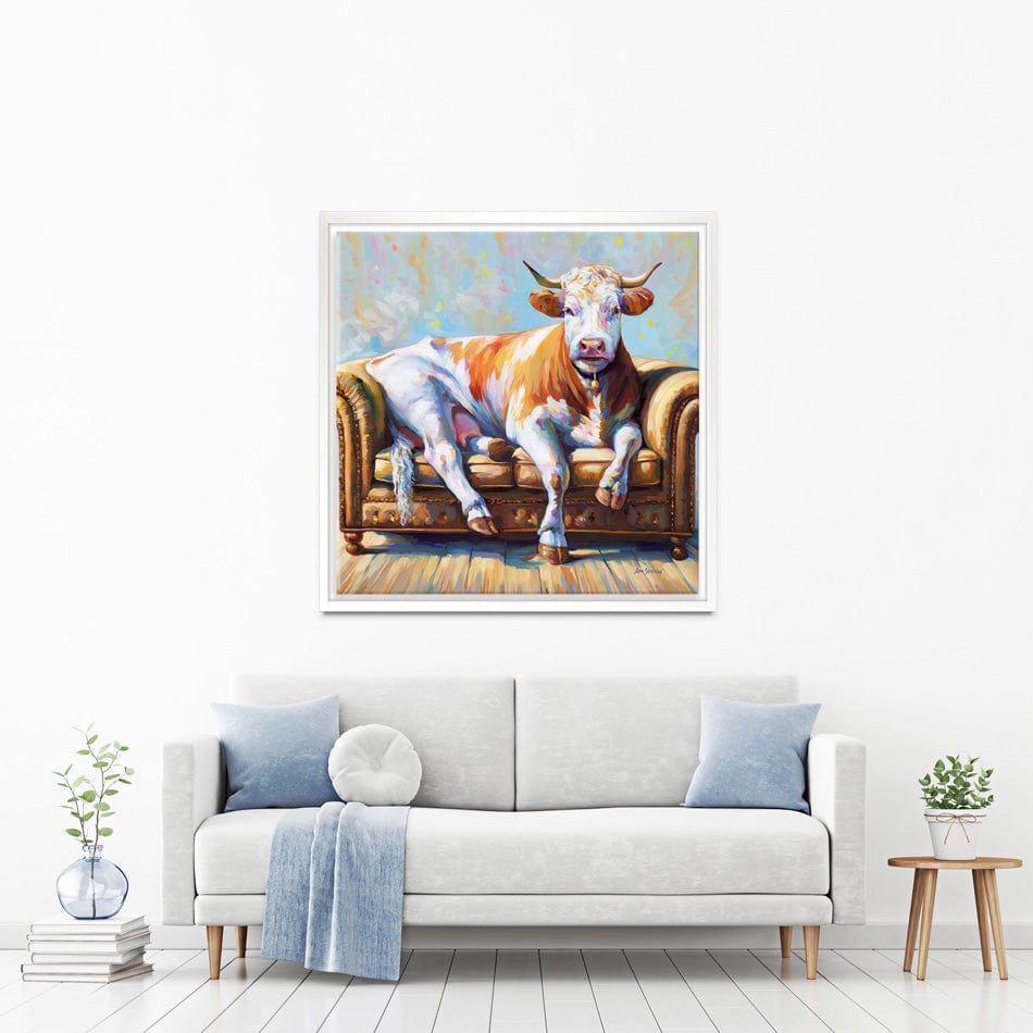 Cow's Day Off Canvas Print wall art product Leon Devenice
