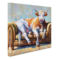 Cow's Day Off Canvas Print wall art product Leon Devenice