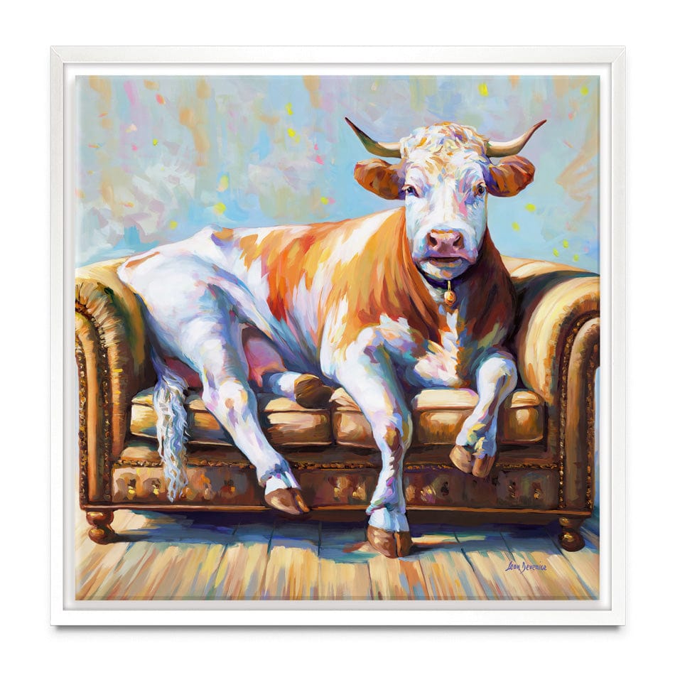 Cow's Day Off Canvas Print wall art product Leon Devenice