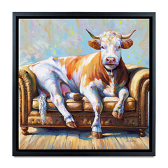 Cow's Day Off Canvas Print wall art product Leon Devenice
