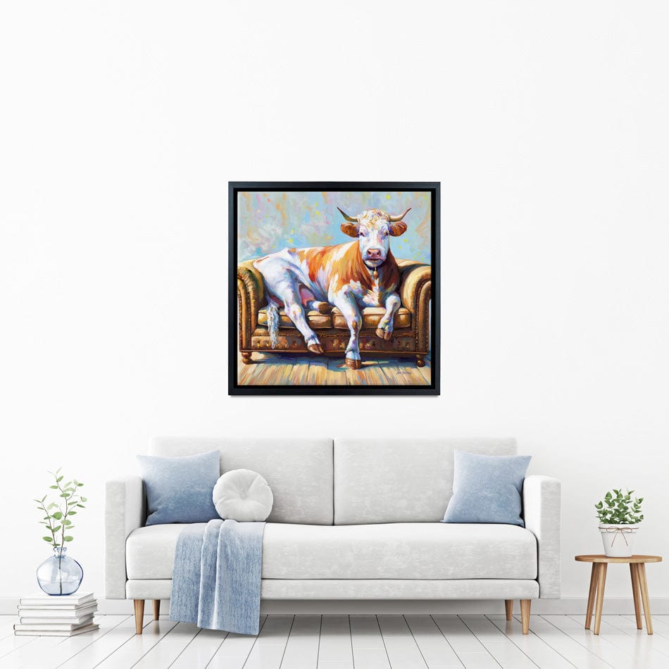 Cow's Day Off Canvas Print wall art product Leon Devenice