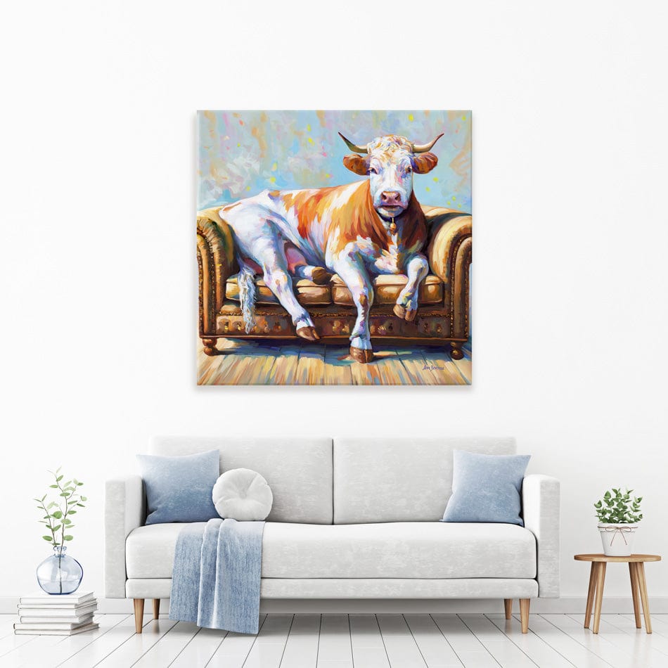 Cow's Day Off Canvas Print wall art product Leon Devenice
