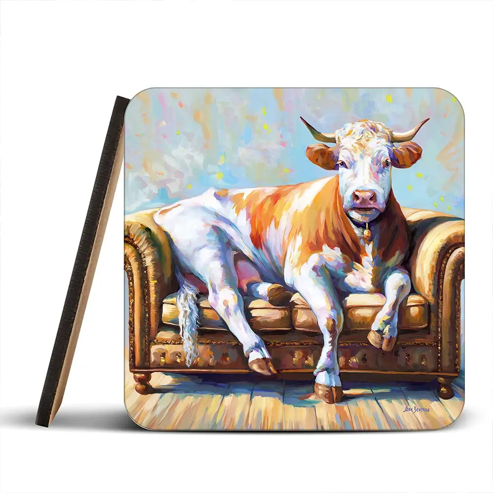 Cow's Day Off Coaster Set Cow's Day Off Coaster Set wall art product Leon Devenice
