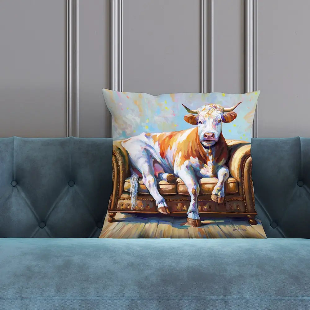Cow's Day Off Cushion Cow's Day Off Cushion wall art product Leon Devenice