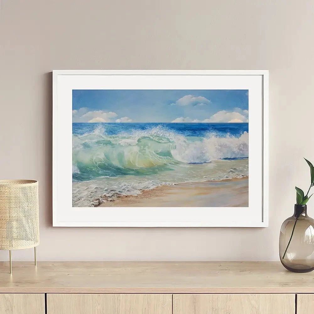 Crashing Waves Framed Art Print Crashing Waves Framed Art Print wall art product Eizza / Shutterstock