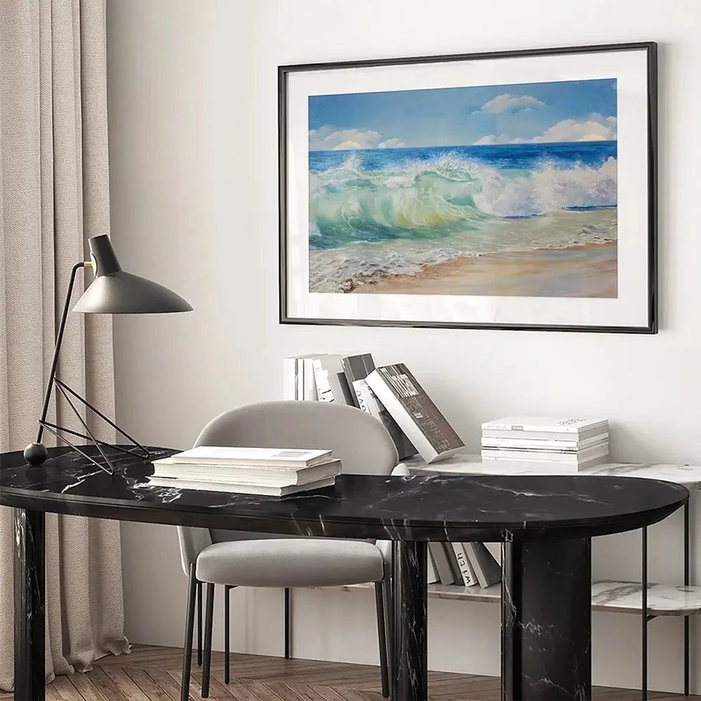 Crashing Waves Framed Art Print Crashing Waves Framed Art Print wall art product Eizza / Shutterstock