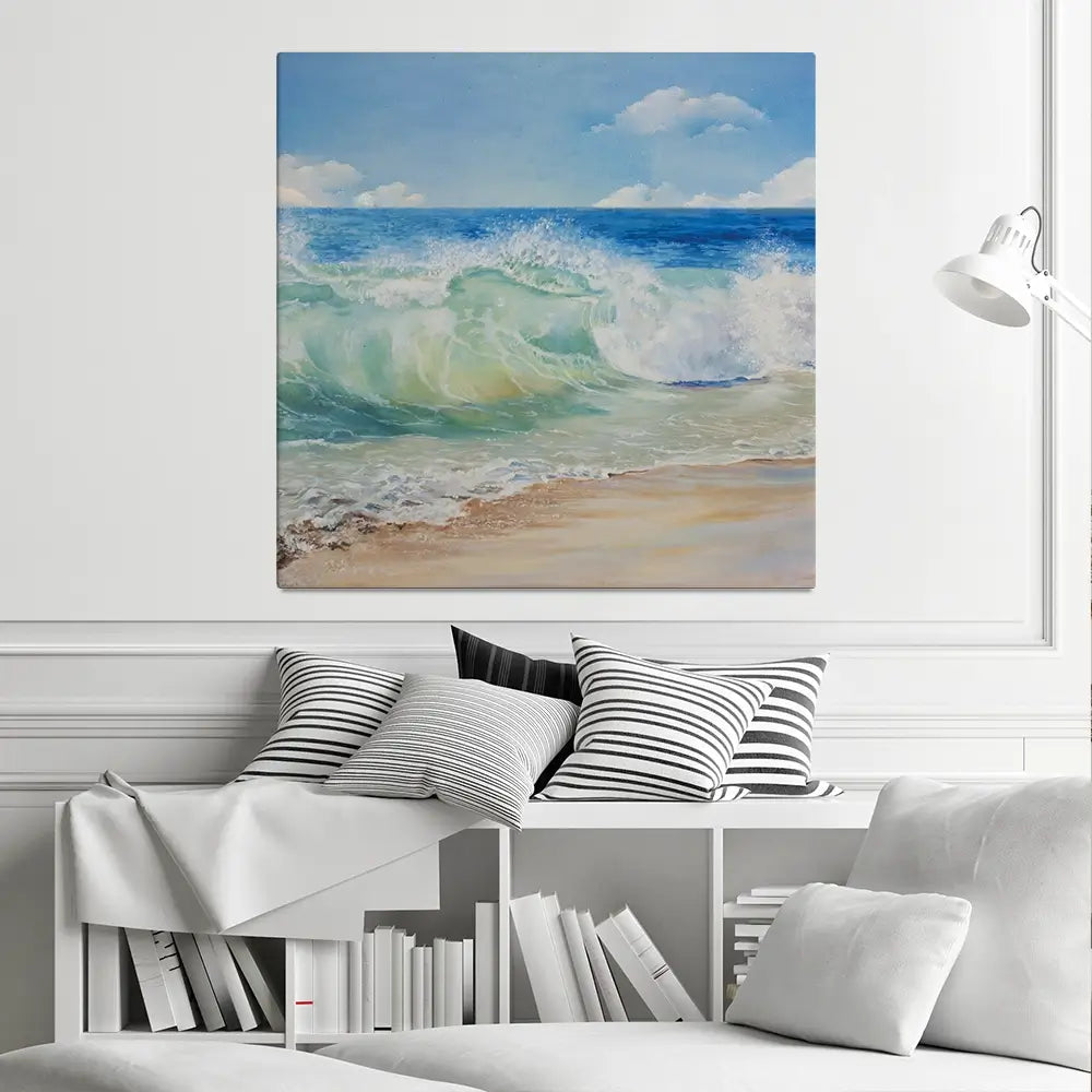Crashing Waves Square Canvas Print Crashing Waves Square Canvas Print wall art product Eizza / Shutterstock