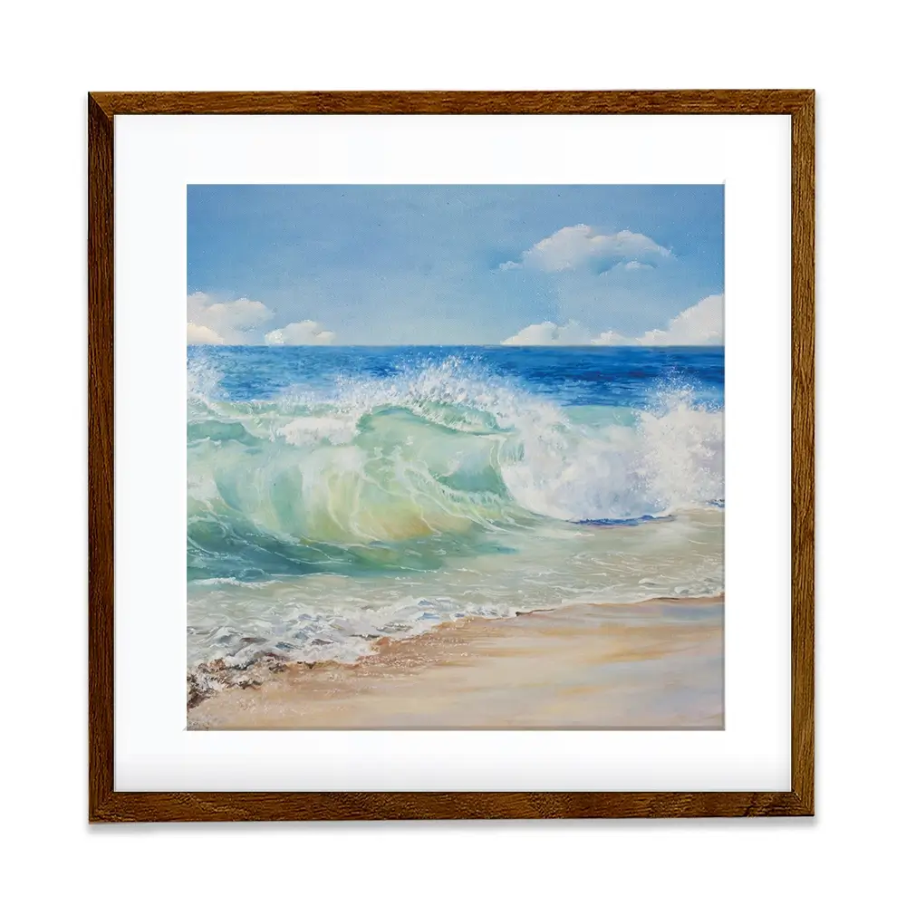 Crashing Waves Square Framed Art Print Crashing Waves Square Framed Art Print wall art product Eizza / Shutterstock