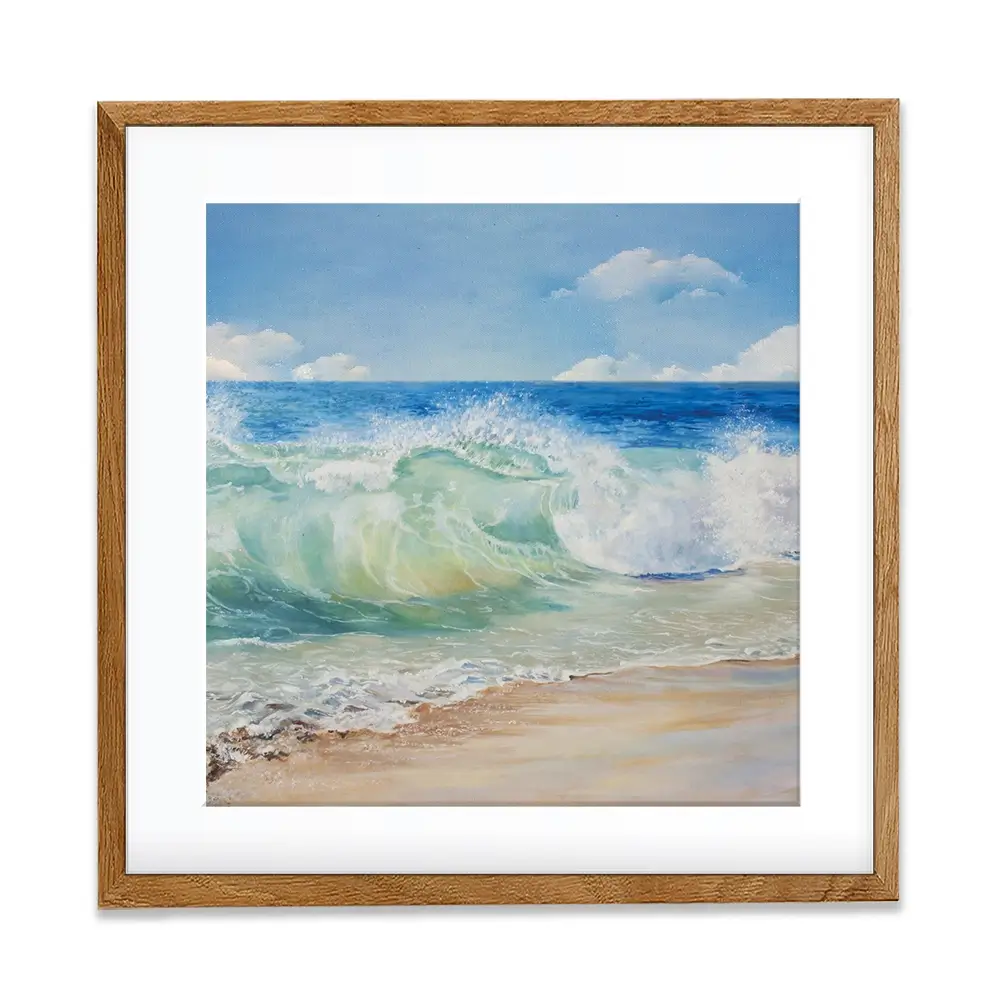 Crashing Waves Square Framed Art Print Crashing Waves Square Framed Art Print wall art product Eizza / Shutterstock