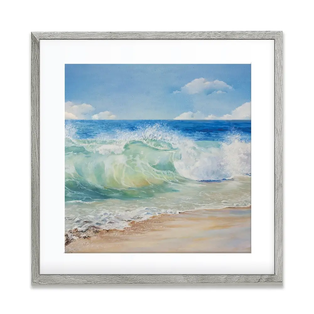 Crashing Waves Square Framed Art Print Crashing Waves Square Framed Art Print wall art product Eizza / Shutterstock