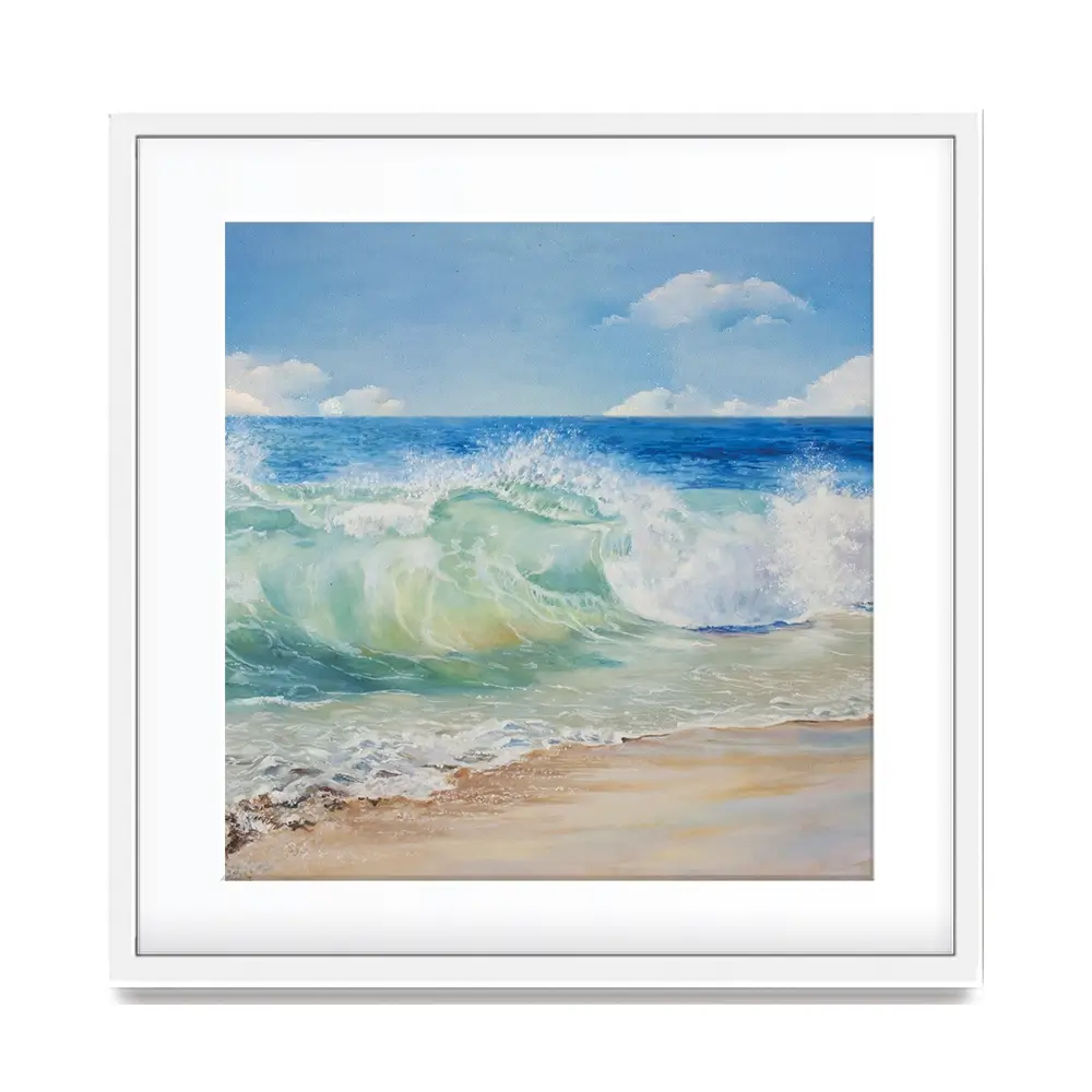 Crashing Waves Square Framed Art Print Crashing Waves Square Framed Art Print wall art product Eizza / Shutterstock