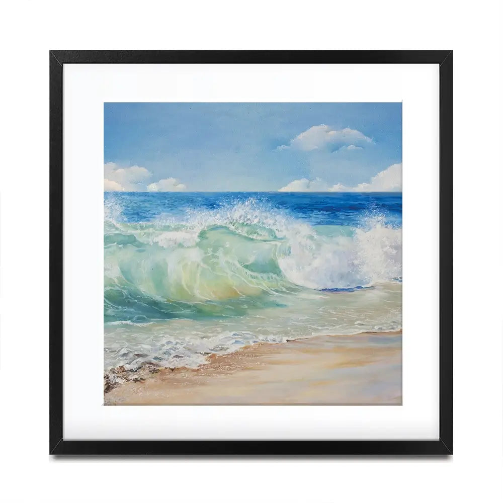 Crashing Waves Square Framed Art Print Crashing Waves Square Framed Art Print wall art product Eizza / Shutterstock