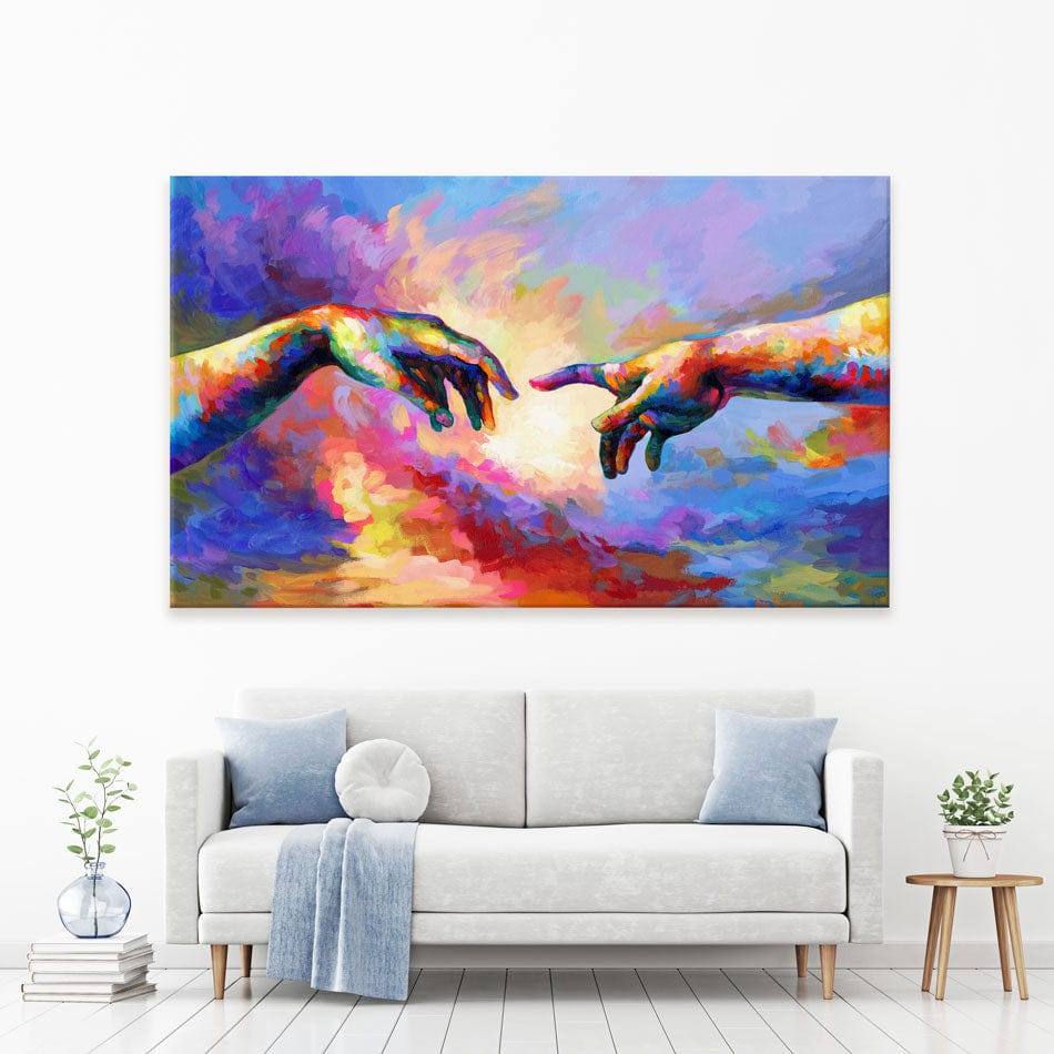 Creation Of Adams Hands Canvas Print wall art product Leon Devenice