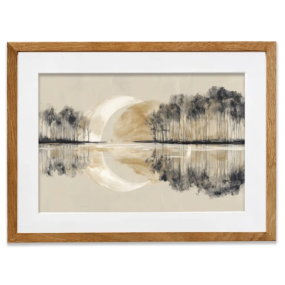 Crescent Moon Mirror Framed Art Print Crescent Moon Mirror Framed Art Print wall art product Chromatic Storm Studio