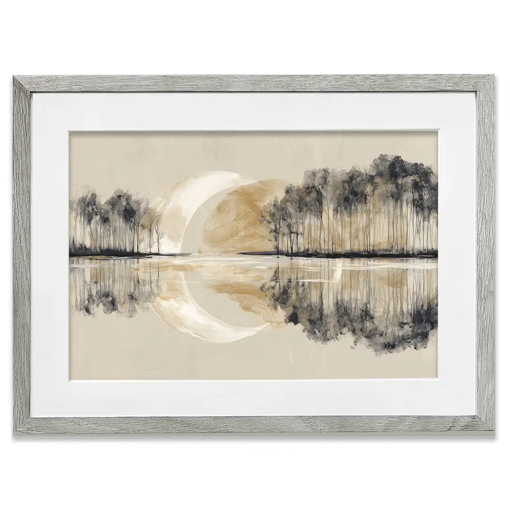 Crescent Moon Mirror Framed Art Print Crescent Moon Mirror Framed Art Print wall art product Chromatic Storm Studio