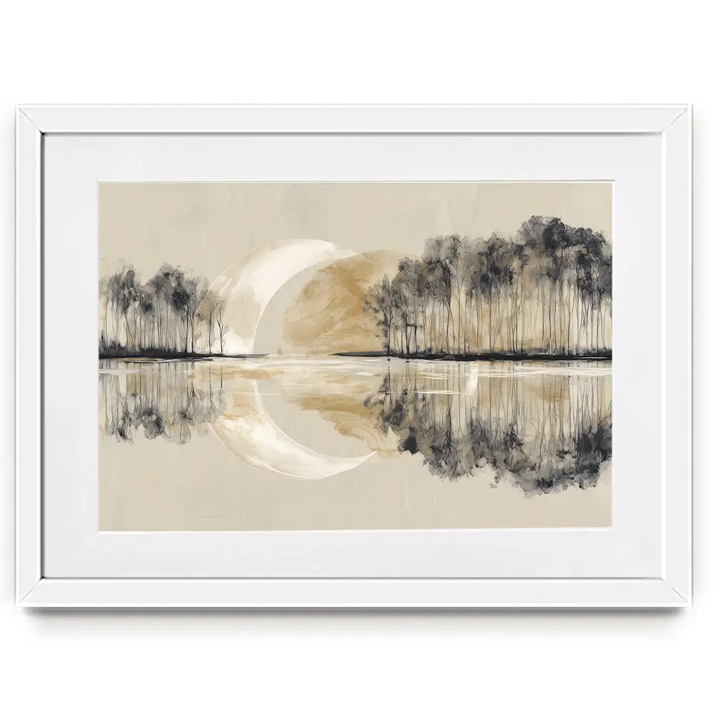 Crescent Moon Mirror Framed Art Print Crescent Moon Mirror Framed Art Print wall art product Chromatic Storm Studio