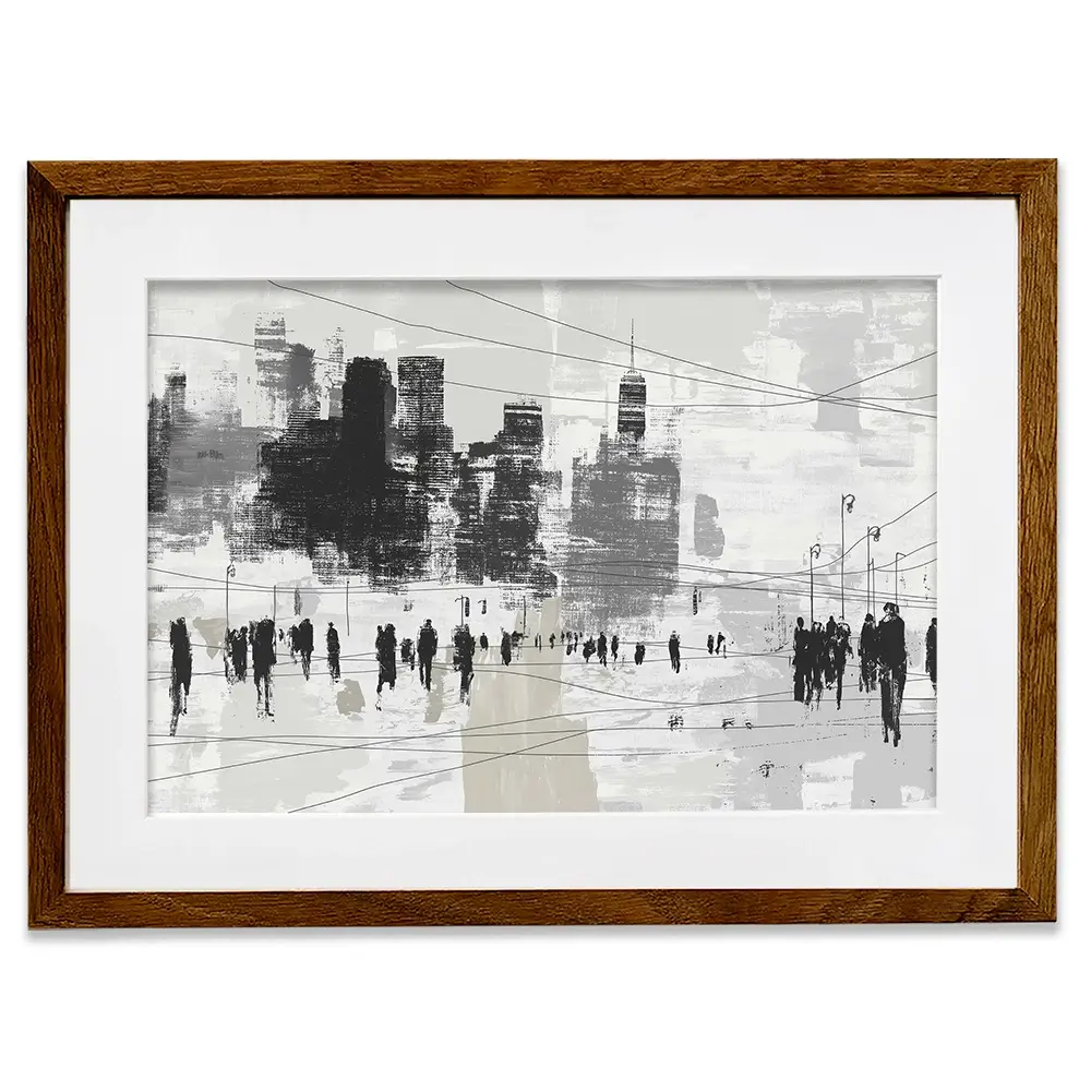 Crosswalk Silence Framed Art Print Crosswalk Silence Framed Art Print wall art product Chromatic Storm Studio
