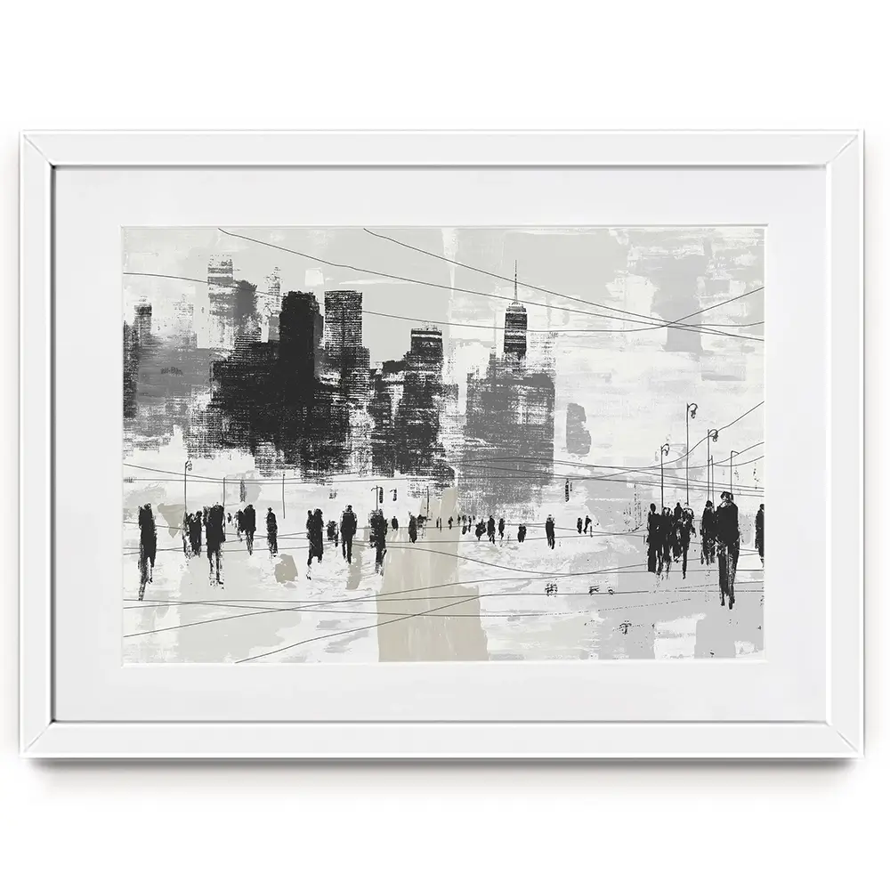Crosswalk Silence Framed Art Print Crosswalk Silence Framed Art Print wall art product Chromatic Storm Studio