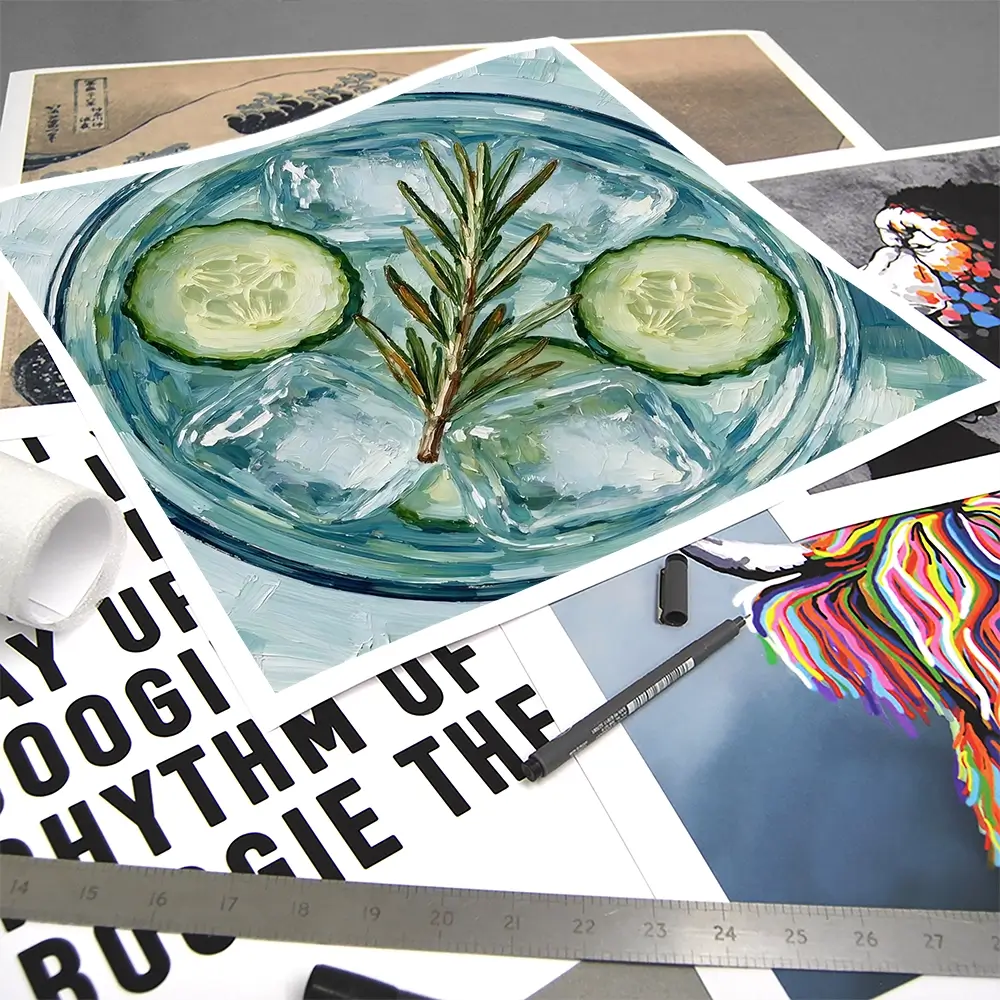 Cucumber And Rosemary Gin And Tonic Cocktail Square Art Print Cucumber And Rosemary Gin And Tonic Cocktail Square Art Print wall art product David Alexander Elder